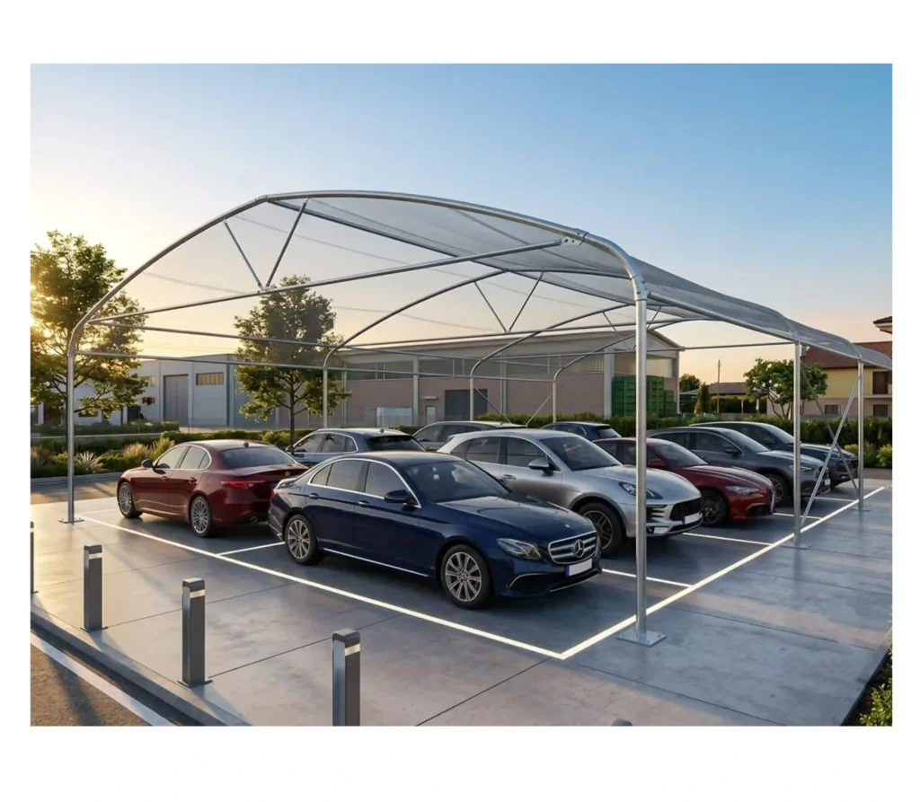 Struttura carport Economy Line per protezione flotta aziendale
