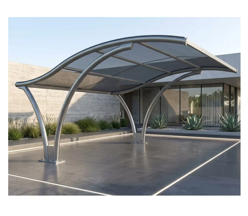 Carport Wave Cover design curvo per piazzale aziendale
